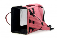 Univerzální batoh a taška na psa CAMON s nosností 5 kg. Zpevněné dno, bezpečnostní poutko s karabinou, ideální pro malé psy i kočky. Barva růžová. (8)